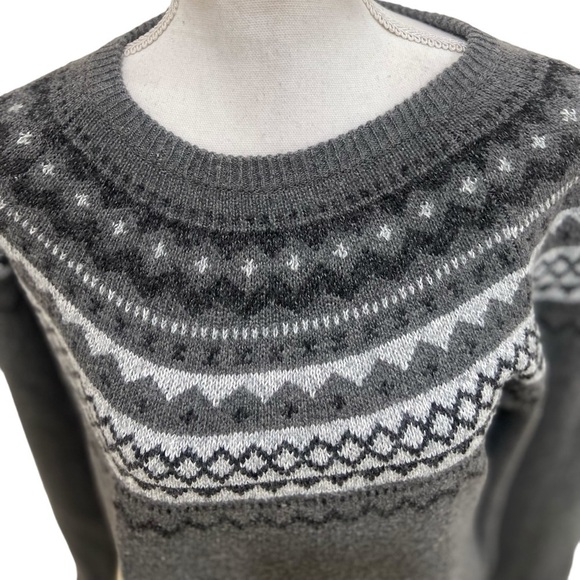 NWT Charlie Paige gray crew neck Nordic sweater dress/tunic ribbed hems medium - Picture 4 of 11